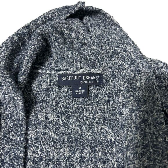 Barefoot Dreams Cozychic Lite Montecito Cardi Heathered Black Graphite Gray M - Picture 6 of 6